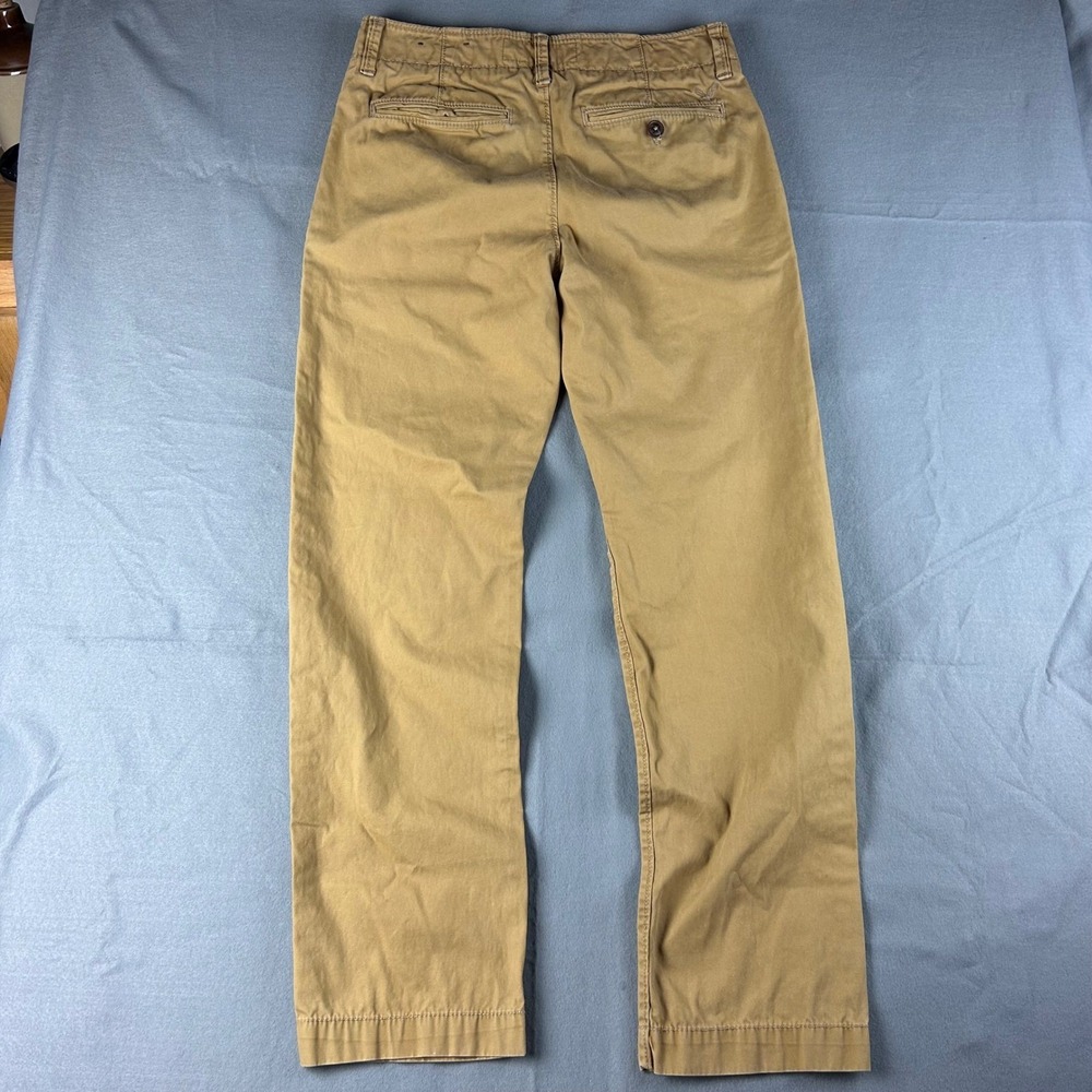 American Eagle Pants Mens 28x32 Khaki Tan Original Straight Chino Cotton 0122 - Picture 12 of 15